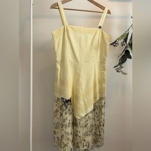 NWT Beautiful Anthropologie (Snak) Yellow Butterfly Dress - Size 10